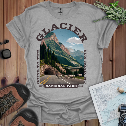 Glacier National Park Unisex Fit T-Shirt Going To The Sun Road Montana Printify