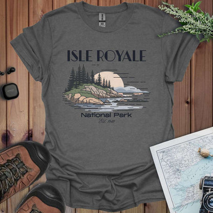 Isle Royale Superior Lines National Park Unisex T-Shirt T-Shirt Printify Graphite Heather S