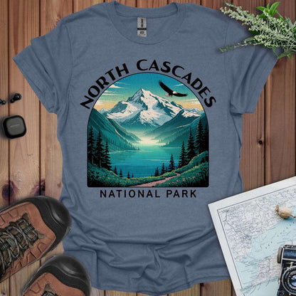 North Cascades National Park Unisex T-Shirt T-Shirt Printify Heather Indigo S