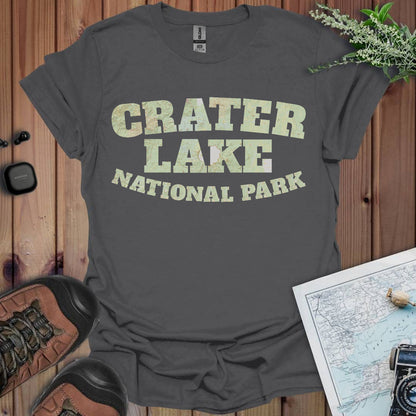 Crater Lake Topographic Map National Park Unisex Fit Soft T-Shirt Printify