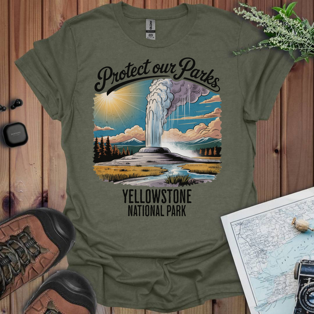 Protect Our Parks Yellowstone National Park Unisex Fit Soft T-Shirt Printify