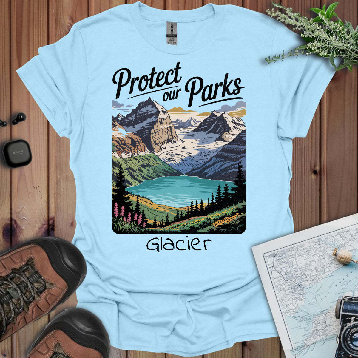 Protect Our Parks Glacier National Park Unisex Fit Soft T-Shirt Printify