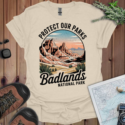 Vintage  Badlands Protect Our Parks Unisex Fit Soft T-Shirt Printify