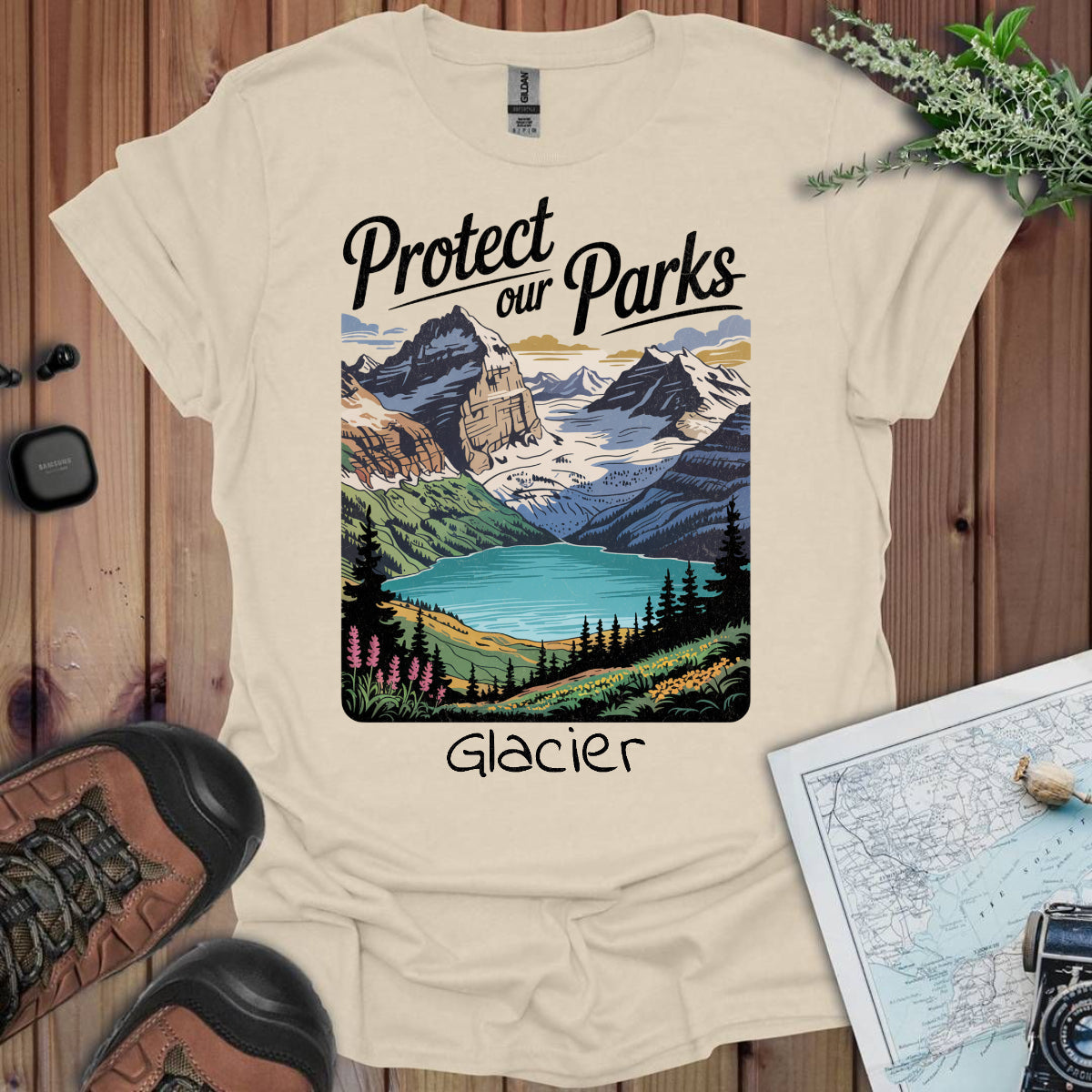 Protect Our Parks Glacier National Park Unisex Fit Soft T-Shirt Printify
