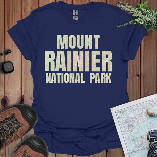 Mount Rainier Topographic Map National Park Unisex Fit Soft T-Shirt Printify