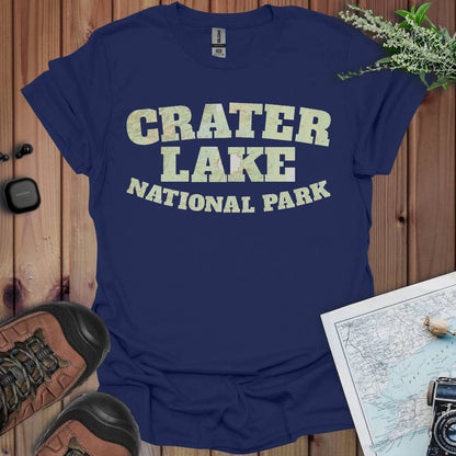 Crater Lake Topographic Map National Park Unisex Fit Soft T-Shirt Printify