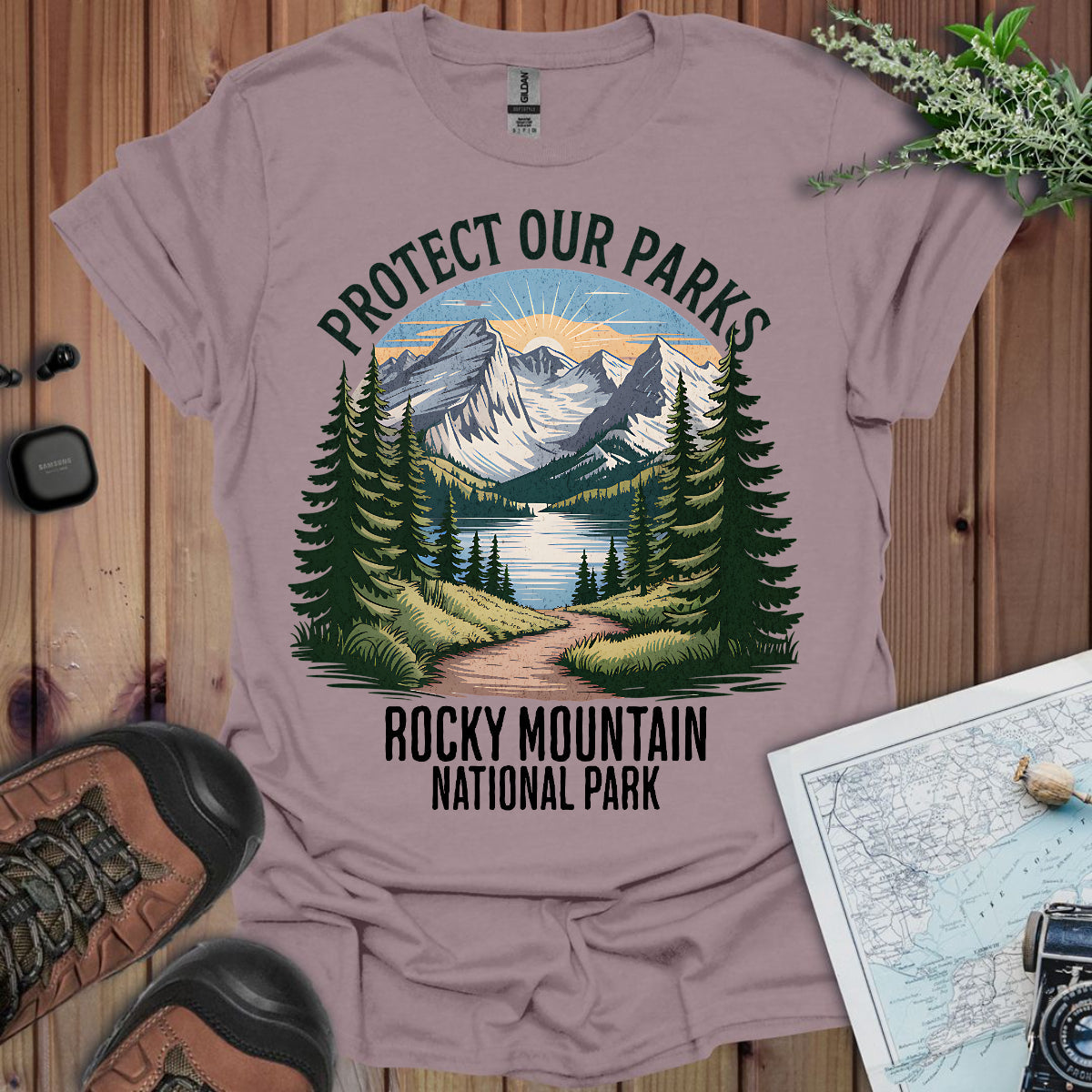 Protect Our Parks Rocky Mountain National Park Unisex Fit Soft T-Shirt Printify
