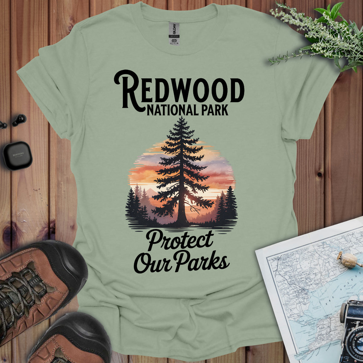 Protect Our Parks Redwood National Park Unisex Fit Soft T-Shirt Printify
