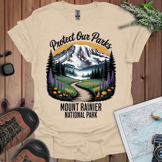 Protect Our Parks Mount Rainier National Park Unisex Fit Soft T-Shirt Printify