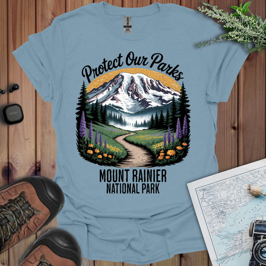 Protect Our Parks Mount Rainier National Park Unisex Fit Soft T-Shirt Printify