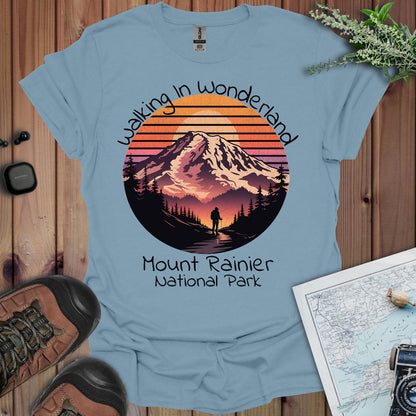 Walking In Wonderland Mount Rainier National Park Unisex Fit Soft T-Shirt Printify