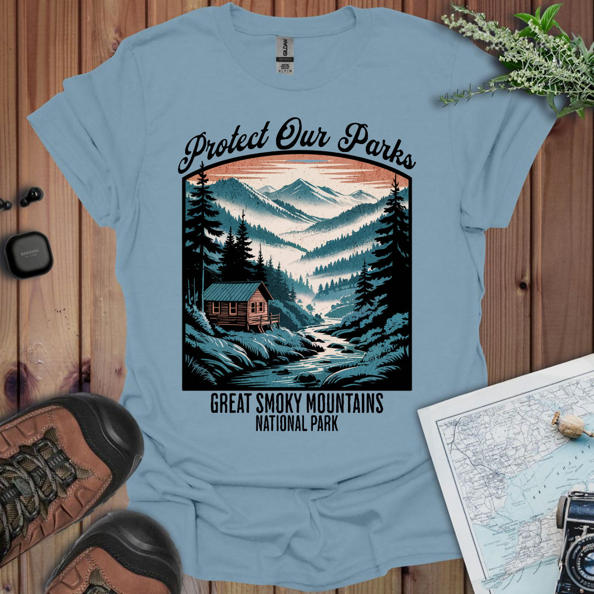 Protect Our Parks Great Smoky Mountains National Park Unisex Fit Soft T-Shirt Printify