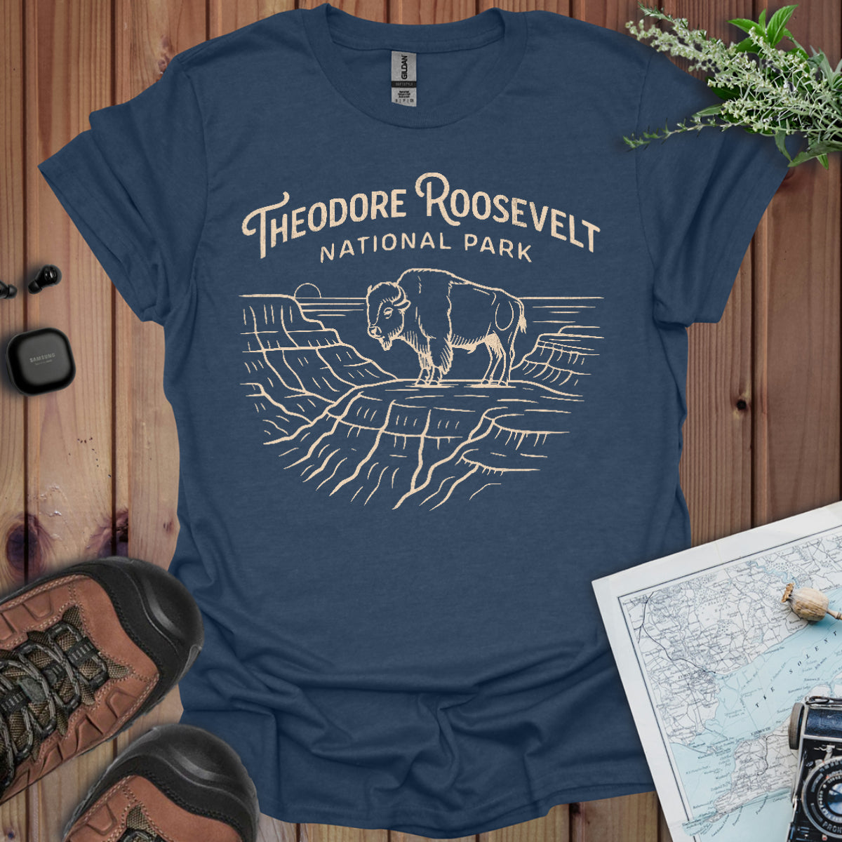 Theodore Roosevelt National Park Line Art Unisex Fit Soft T-Shirt