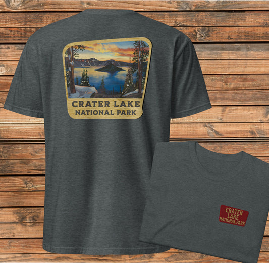 Crater Lake National Park Sign Embroidered Chest Patch and Back Print Park Service Apparel