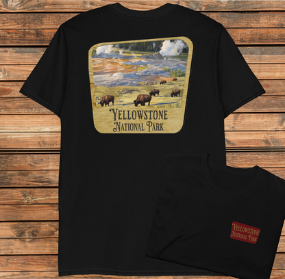 Yellowstone National Park Sign Unisex Fit T-shirt Embroidered Front Park Service Apparel