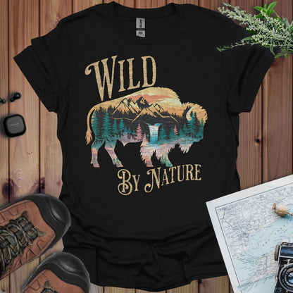Wild By Nature Unisex Fit Soft T- Shirt Scenic Buffalo Tee Printify
