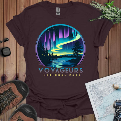Voyageurs National Park Unisex Fit Soft T-Shirt Northern Lights Aurora Borealis Printify