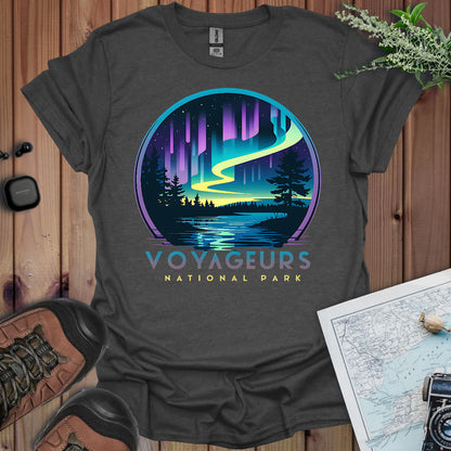 Voyageurs National Park Unisex Fit Soft T-Shirt Northern Lights Aurora Borealis Printify