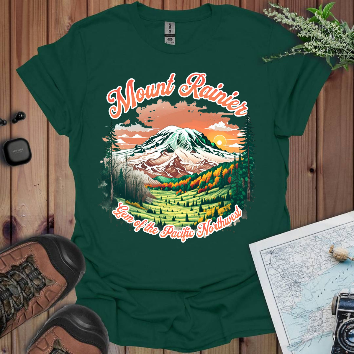 Mount Rainier National Park Unisex Fit Soft T-Shirt Gem of the Pacific Northwest Printify