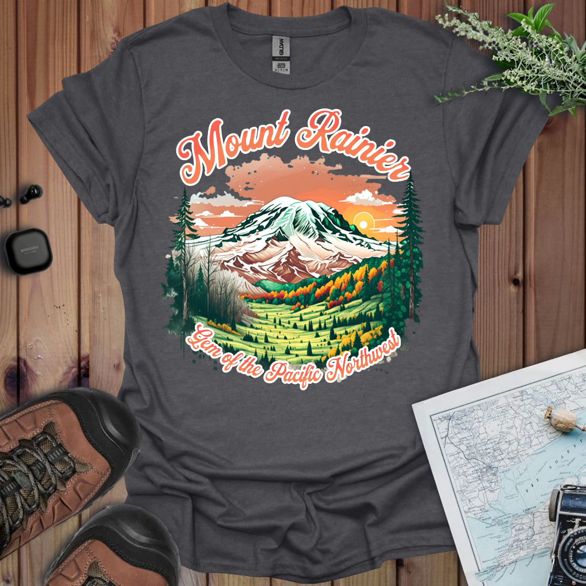 Mount Rainier National Park Unisex Fit Soft T-Shirt Gem of the Pacific Northwest Printify
