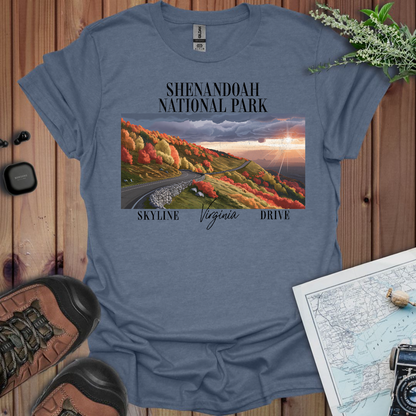 Shenandoah National Park Unisex Fit Soft T-Shirt Skyline Drive Postcard Printify