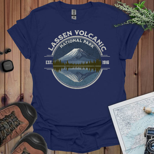 Lassen Volcanic National Park Unisex Fit Soft T- Shirt Reflective Lake Printify