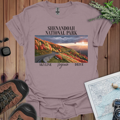 Shenandoah National Park Unisex Fit Soft T-Shirt Skyline Drive Postcard Printify