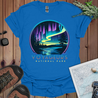 Voyageurs National Park Unisex Fit Soft T-Shirt Northern Lights Aurora Borealis Printify