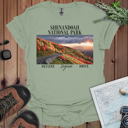 Shenandoah National Park Unisex Fit Soft T-Shirt Skyline Drive Postcard Printify