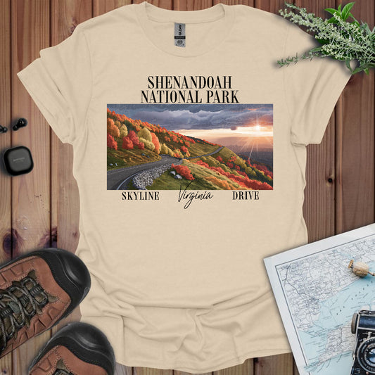 Shenandoah National Park Unisex Fit Soft T-Shirt Skyline Drive Postcard Printify