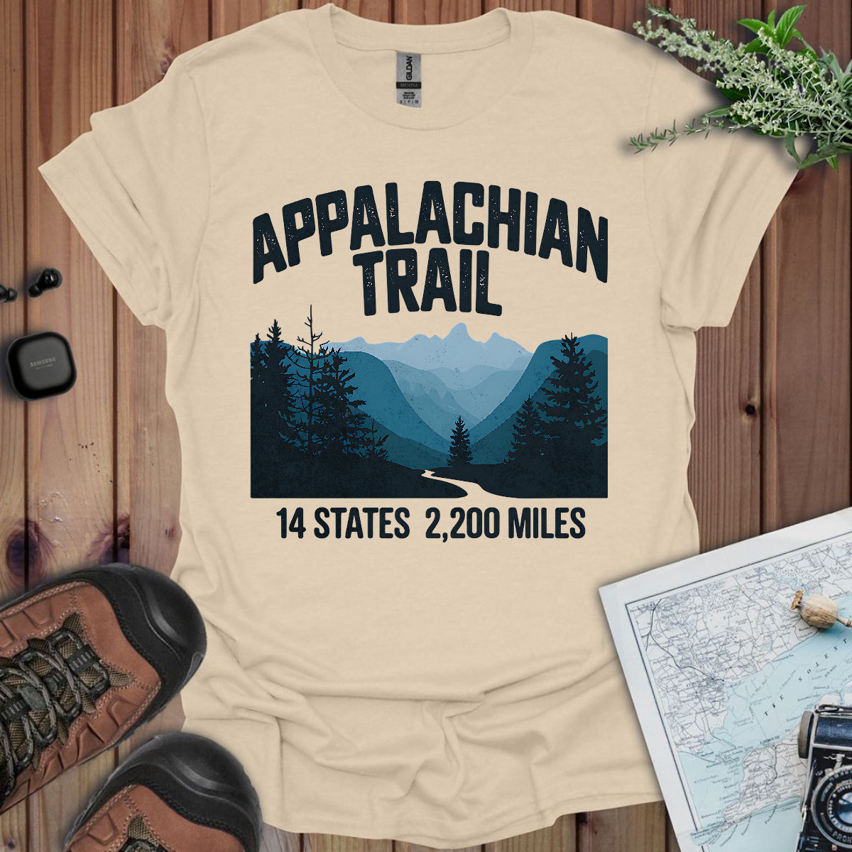 Appalachian Trail 14 States 2200 Miles Unisex Fit Soft T-Shirt Printify