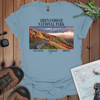 Shenandoah National Park Unisex Fit Soft T-Shirt Skyline Drive Postcard Printify