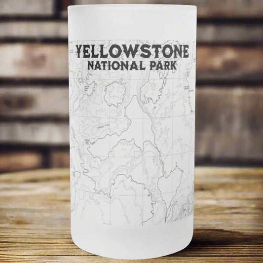 Yellowstone National Park Topographic Frosted Mug Stein - Park Service Apparel