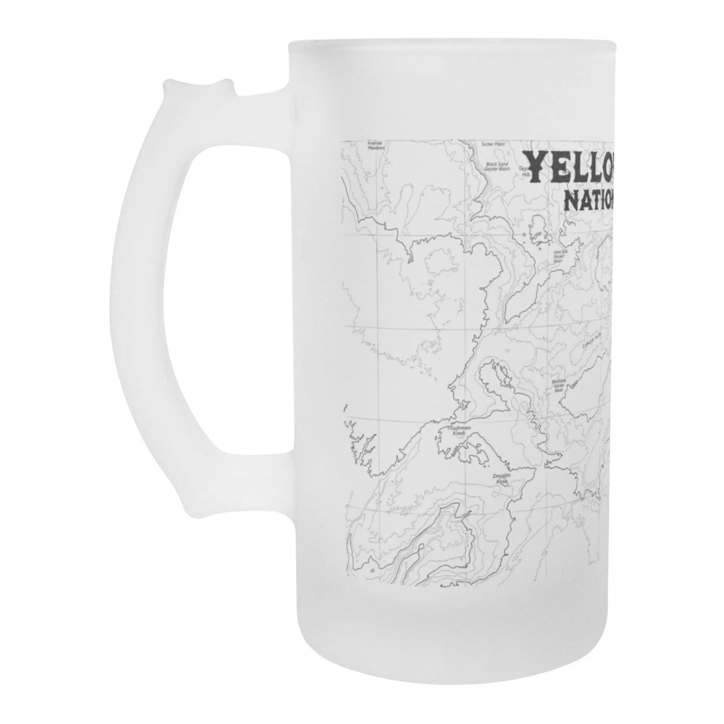 Yellowstone National Park Topographic Frosted Mug Stein - Park Service Apparel