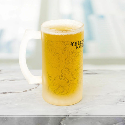 Yellowstone National Park Topographic Frosted Mug Stein - Park Service Apparel