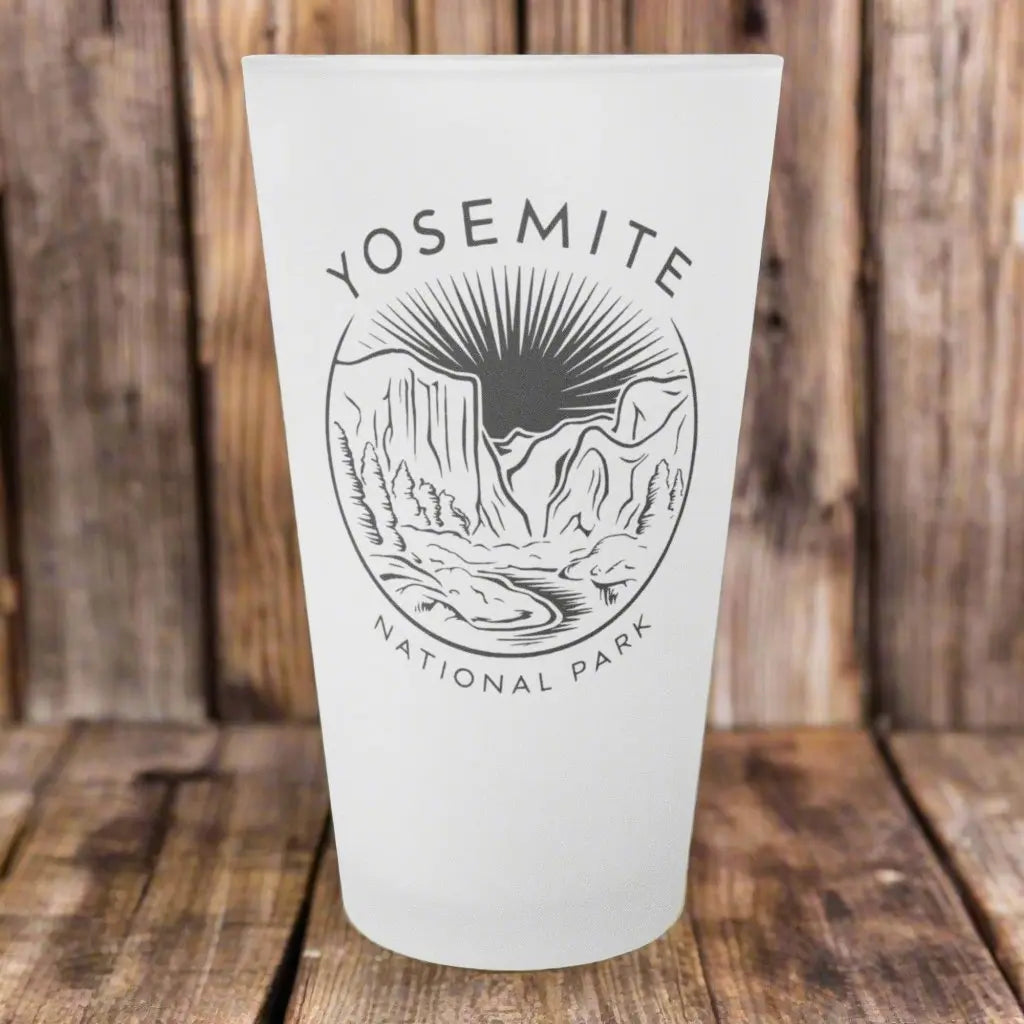 Yosemite National Park Frosted Pint Glass Valley Outling - Park Service Apparel