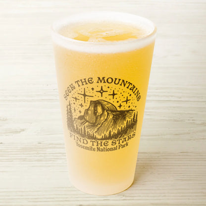 Yosemite National Park Half Dome Frosted Pint Glass Seek Mountains - Park Service Apparel