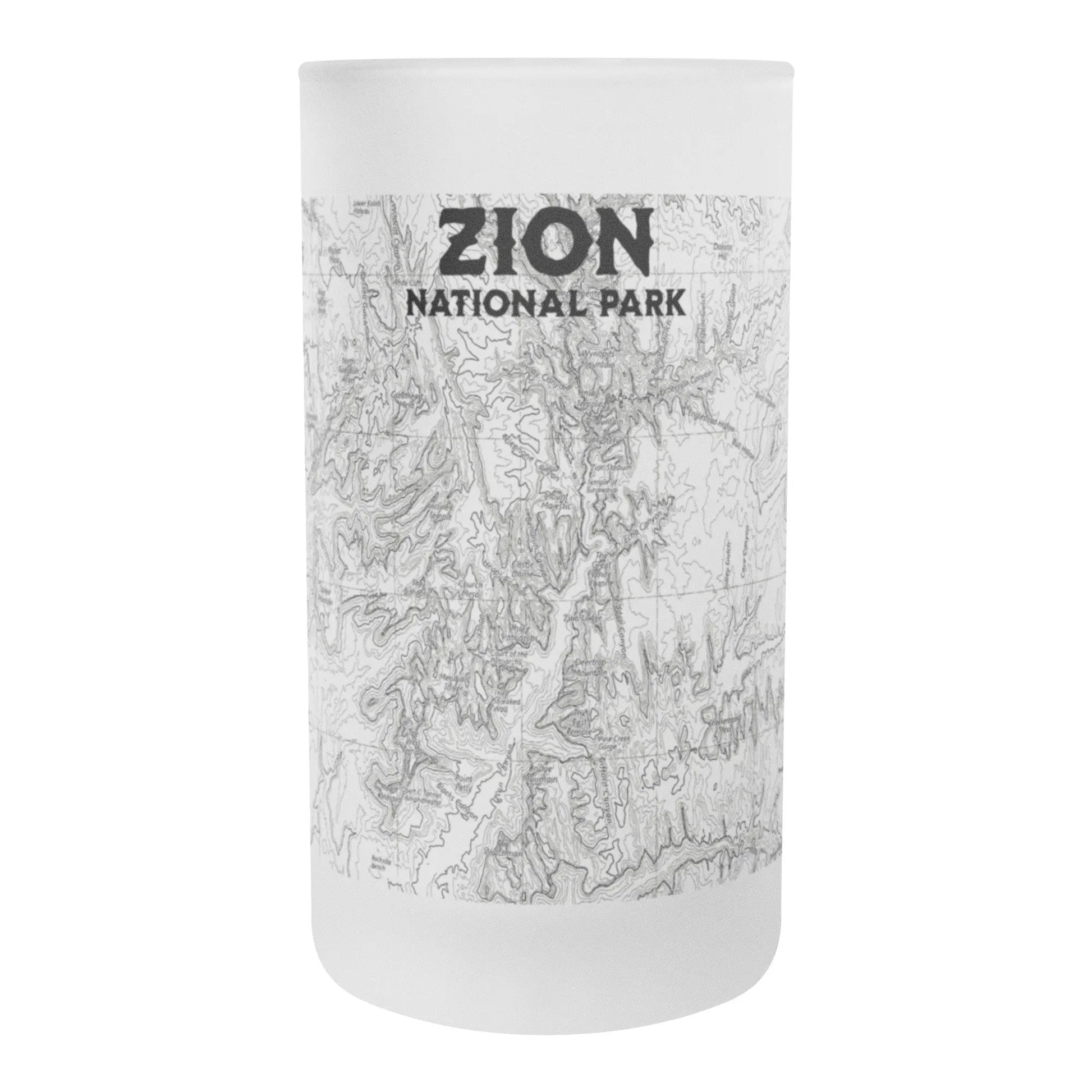 Zion National Park Topographic Frosted Mug Pint Glass - Park Service Apparel