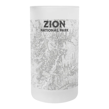 Zion National Park Topographic Frosted Mug Pint Glass - Park Service Apparel