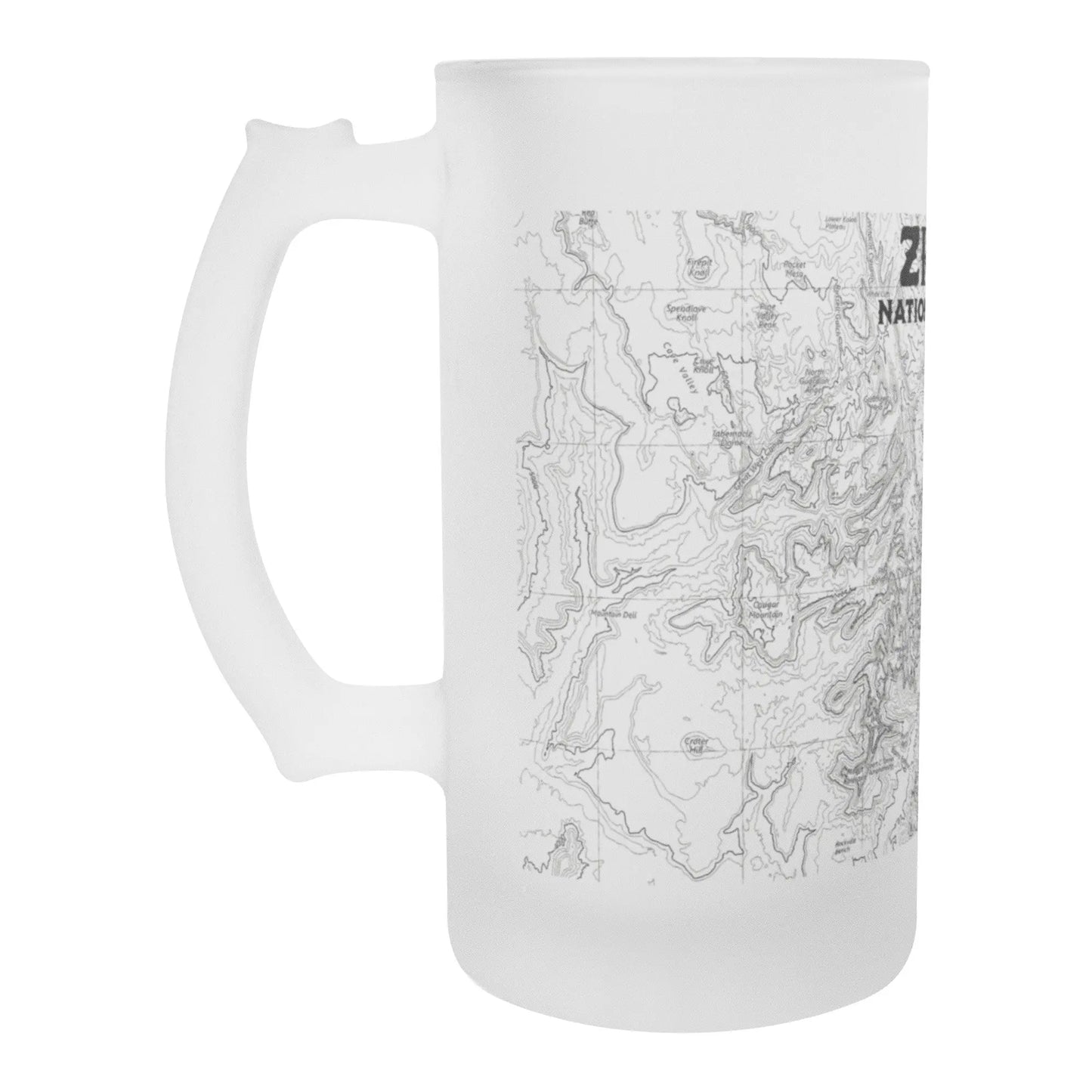 Zion National Park Topographic Frosted Mug Pint Glass - Park Service Apparel