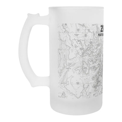 Zion National Park Topographic Frosted Mug Pint Glass - Park Service Apparel