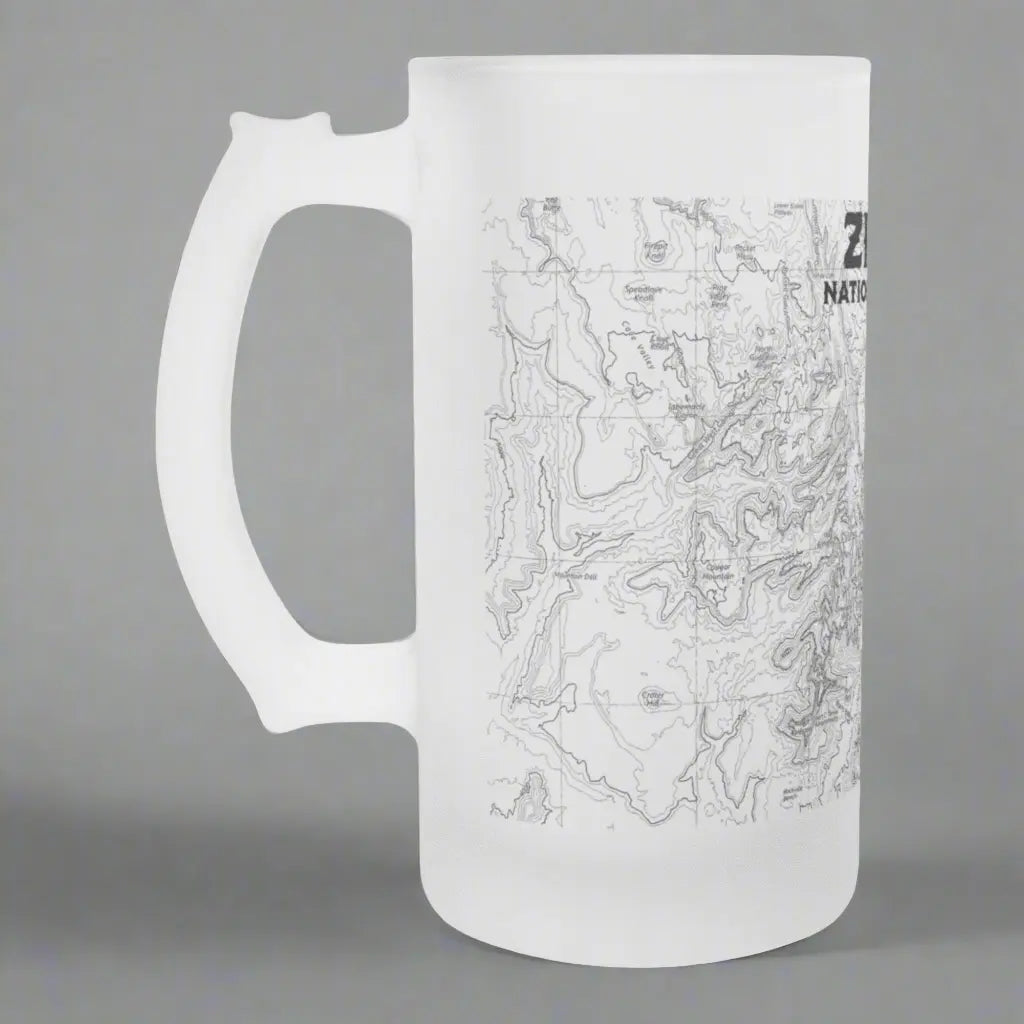Zion National Park Topographic Frosted Mug Pint Glass - Park Service Apparel