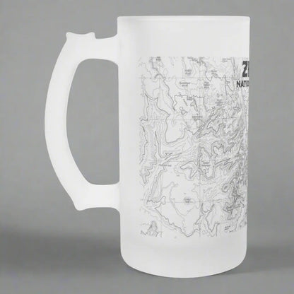 Zion National Park Topographic Frosted Mug Pint Glass - Park Service Apparel