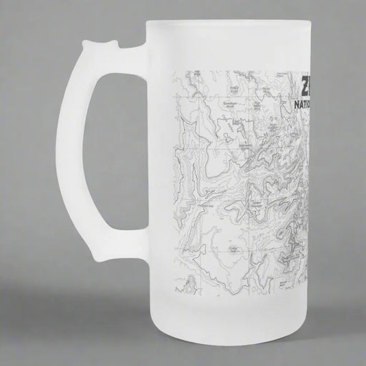 Zion National Park Topographic Frosted Mug Pint Glass - Park Service Apparel