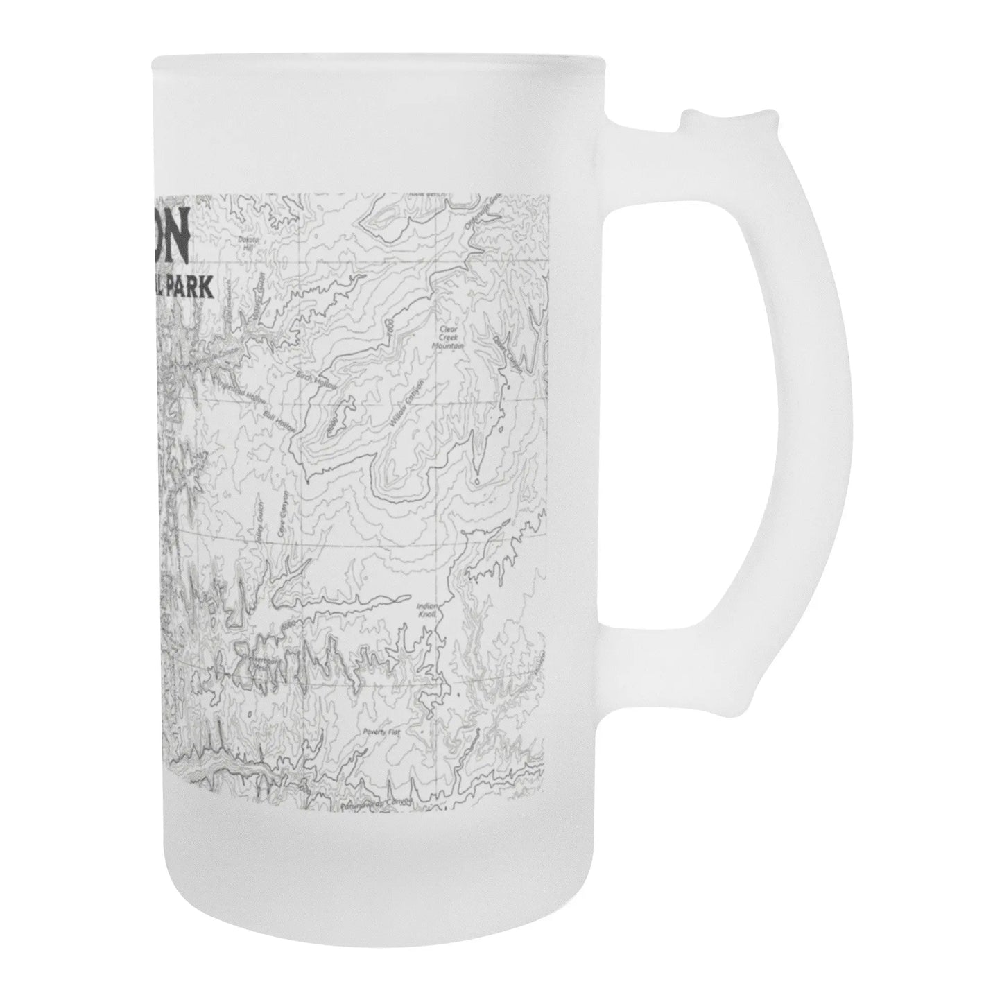 Zion National Park Topographic Frosted Mug Pint Glass - Park Service Apparel