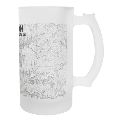 Zion National Park Topographic Frosted Mug Pint Glass - Park Service Apparel