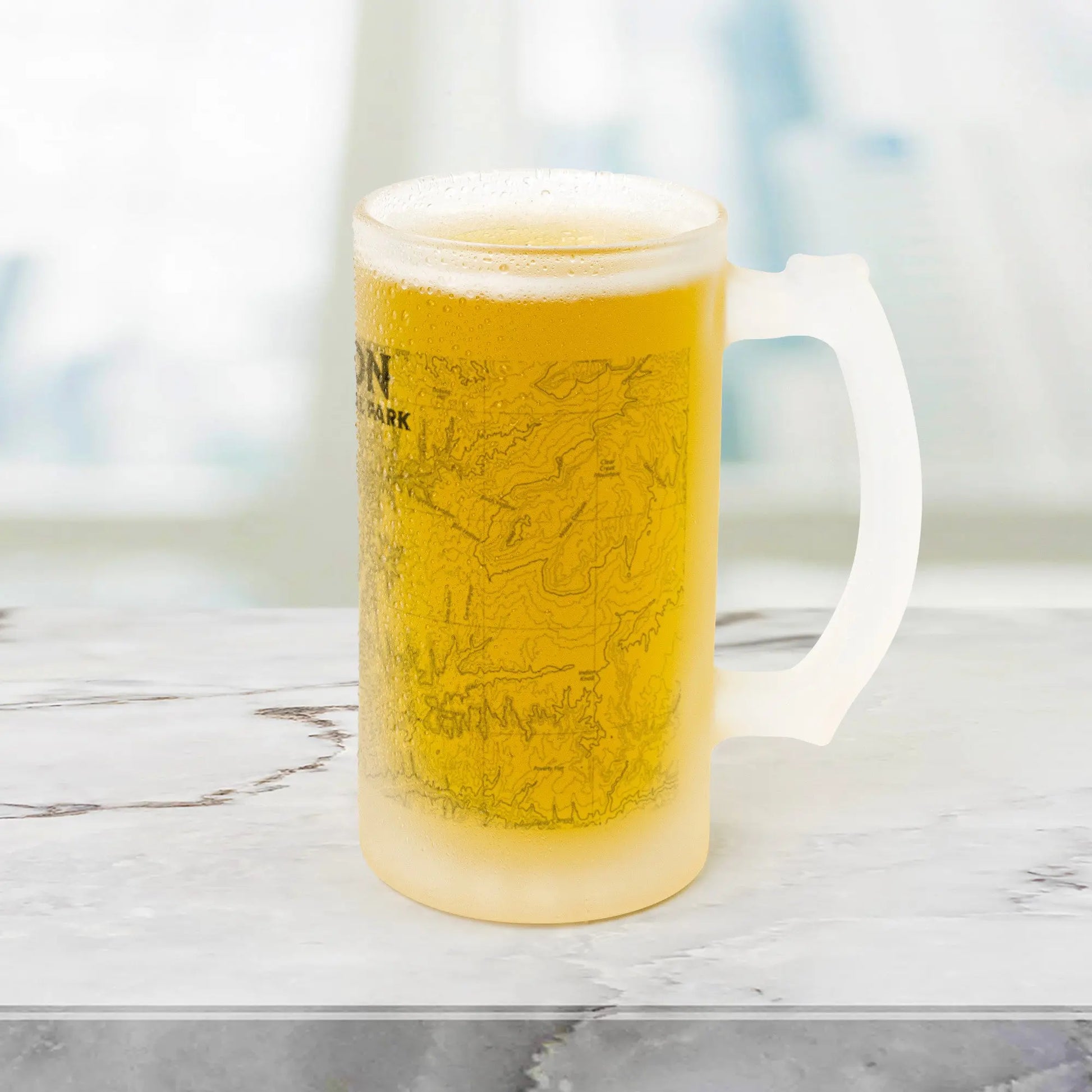 Zion National Park Topographic Frosted Mug Pint Glass - Park Service Apparel