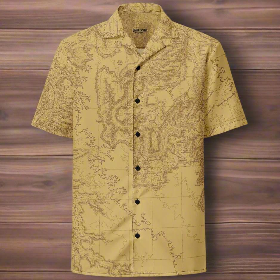 Grand Canyon National Park Topographic Unisex Button Up Shirt Park Service Apparel