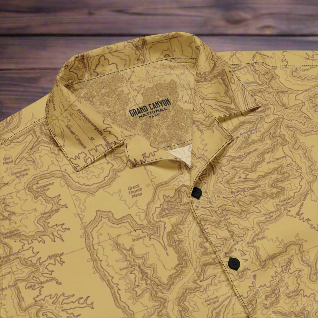 Grand Canyon National Park Topographic Unisex Button Up Shirt Park Service Apparel