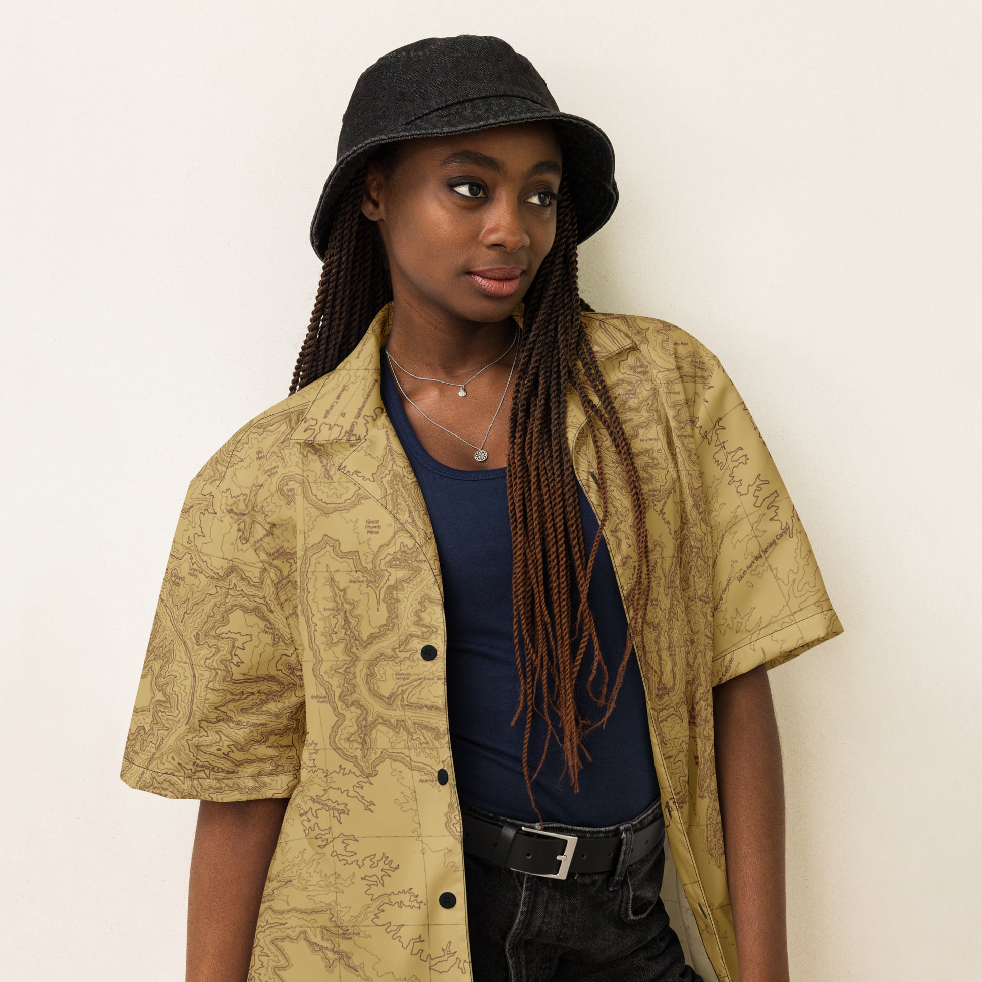 Grand Canyon National Park Topographic Unisex Button Up Shirt Park Service Apparel